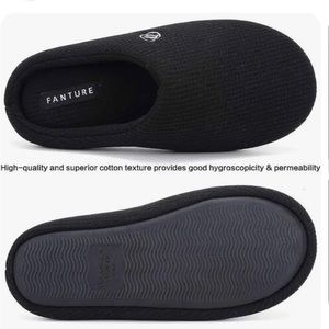 FANTURE nisex Men's Women's Memory Foam Slipper Cotton-Blend Closed Toe Sz 11-12